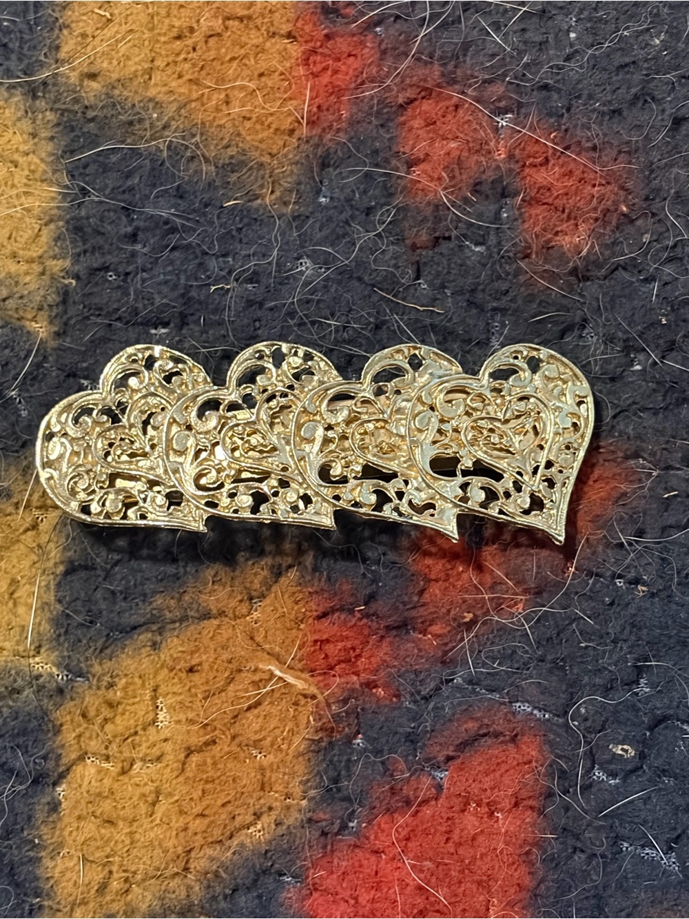 Vintage Gold-Tone Women’s Hair Clip Set — Elegant Mixed Motifs - Picture 6 of 8